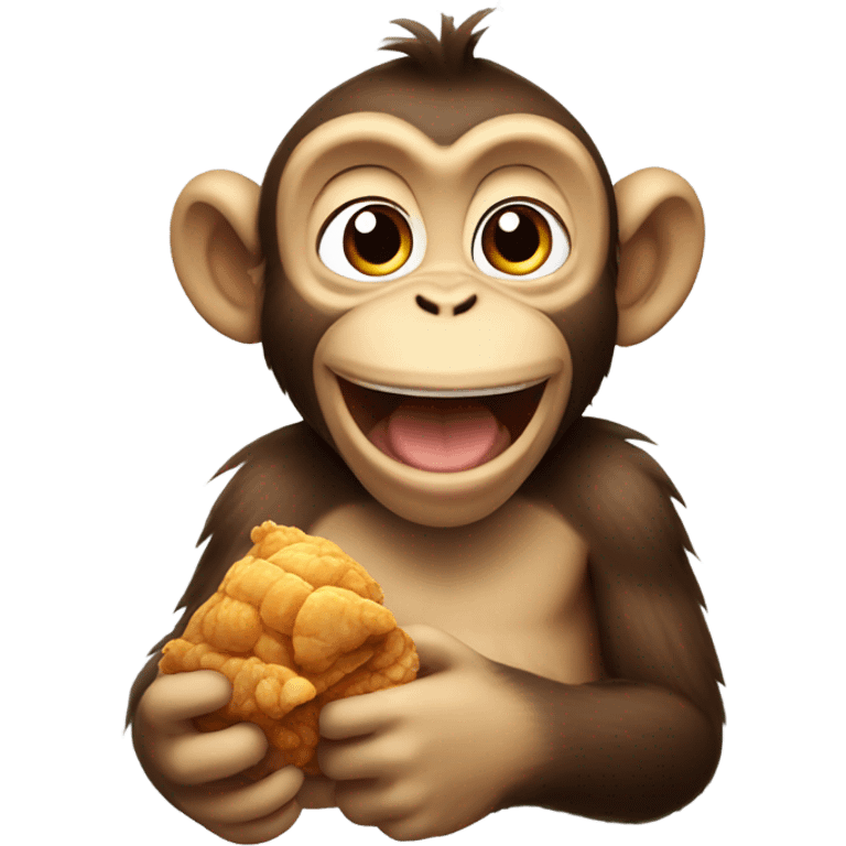 Monkey eating chicken emoji