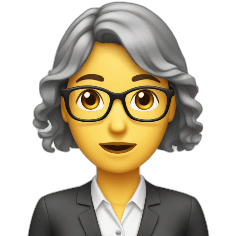 Secretaria triste con pelo largo, ha tenido un mal día emoji