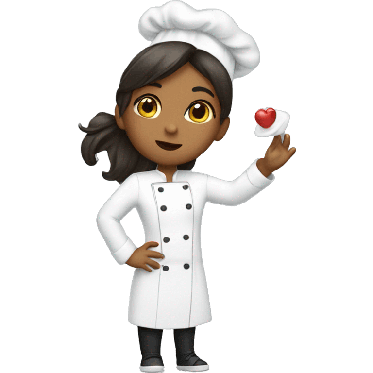 Girl throwing a kiss with chef outfit emoji