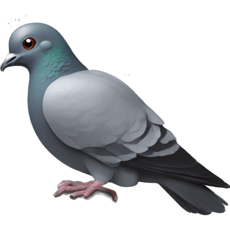 pigeon pondering an orb emoji