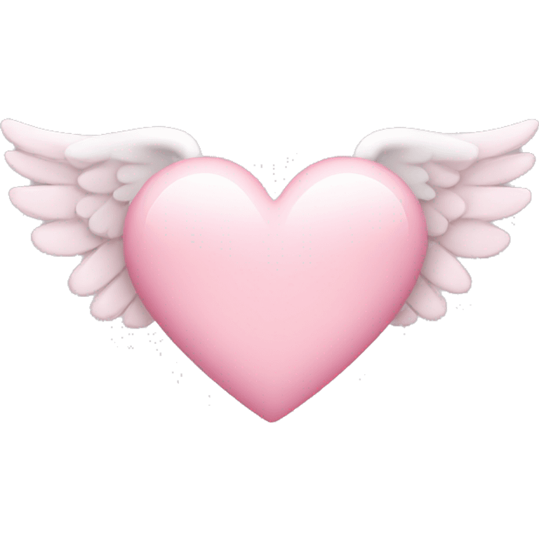 light pink heart with angel wings  emoji