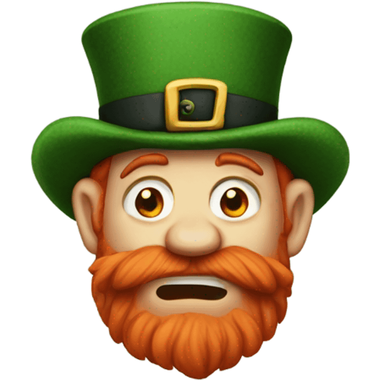 Crying red headed leprechaun with a beard emoji