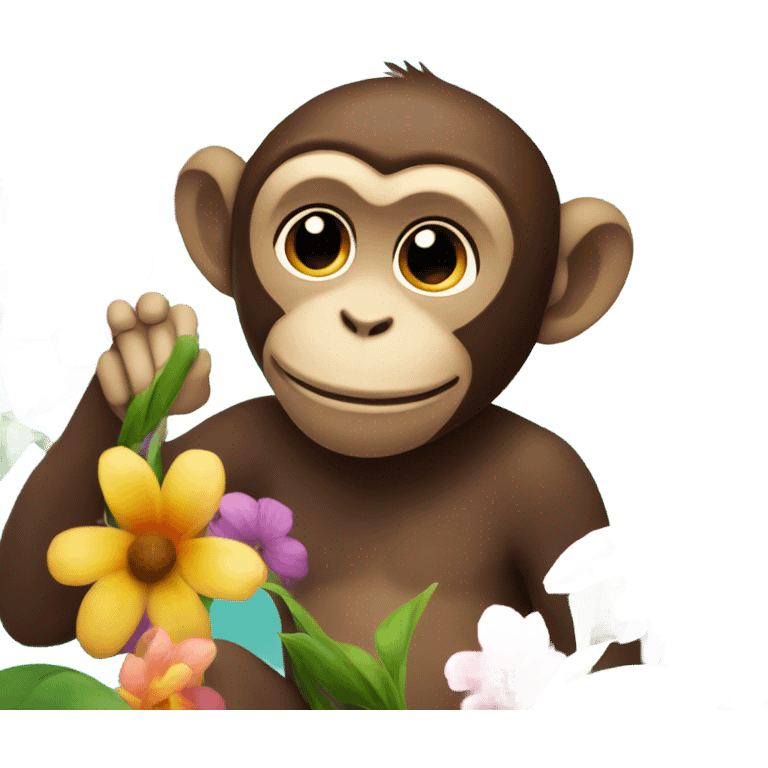 monkey with flowers emoji