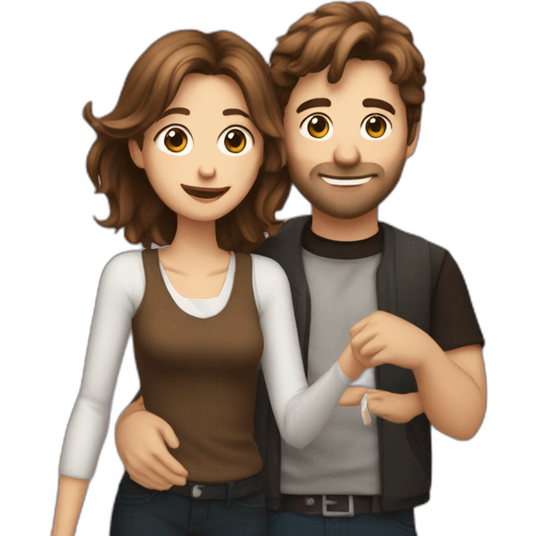 Brown hair 2023 Arthur and laura techno partying emoji