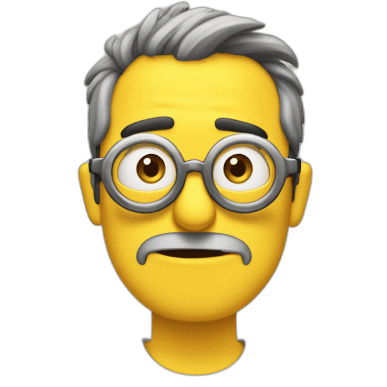 Minion calvo sin gafas y barba blanca emoji