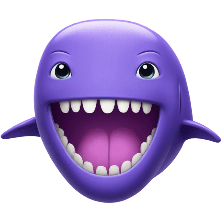 purple whale front with open mouth emoji