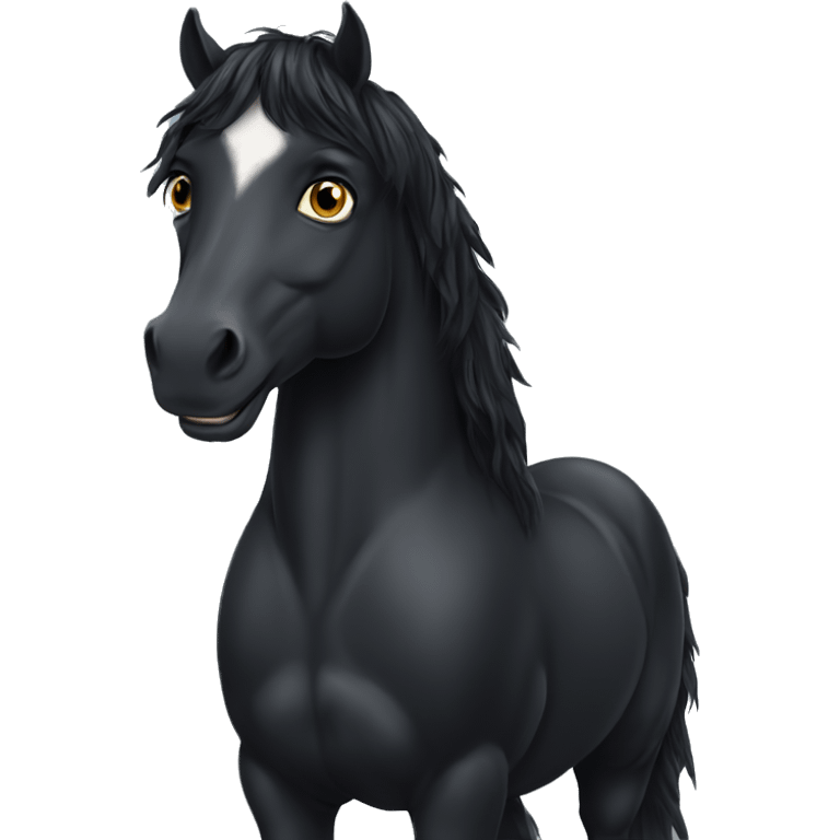 Black Frisian horse  emoji