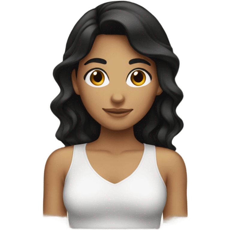 Hispanic girl black hair emoji