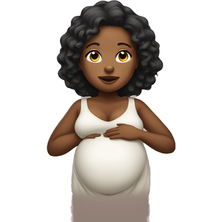 Pretty pregnant black women emoji