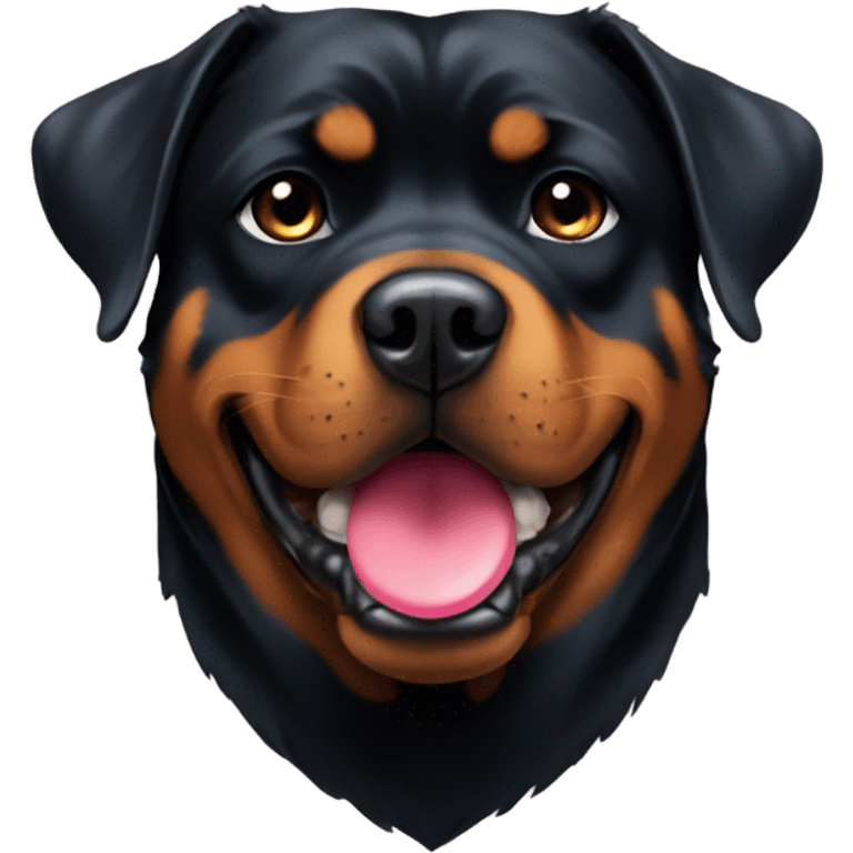 Rottweiler with heart emoji