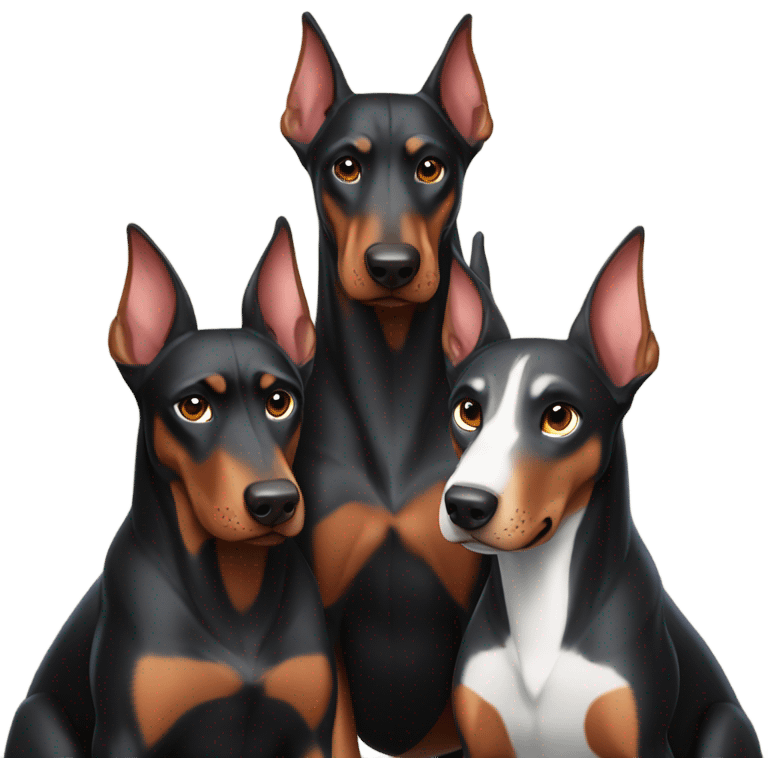 Doberman with wolf couple emoji