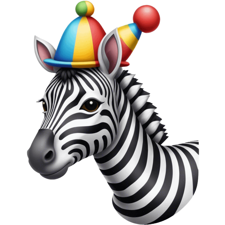 Zebre fou avec un chapeau de clown emoji