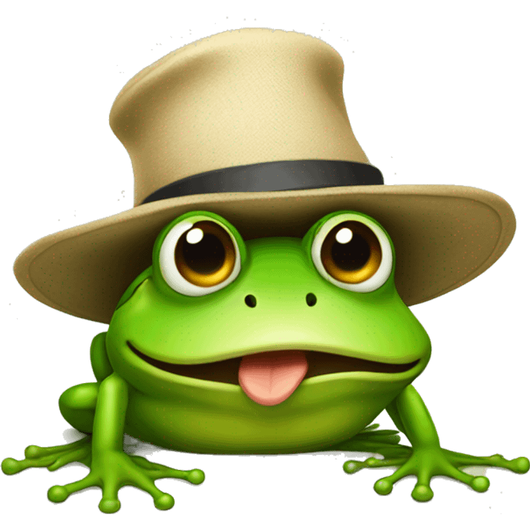 Frog with a hat emoji