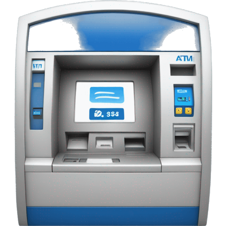 Atm machine blue and white emoji