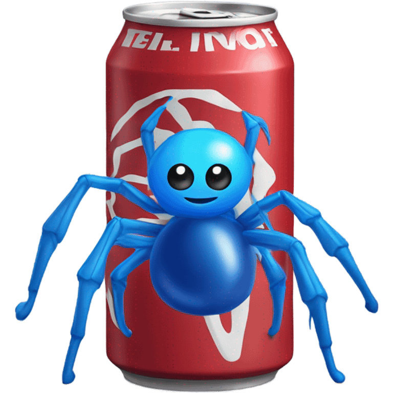 Blue spider drinking cola emoji