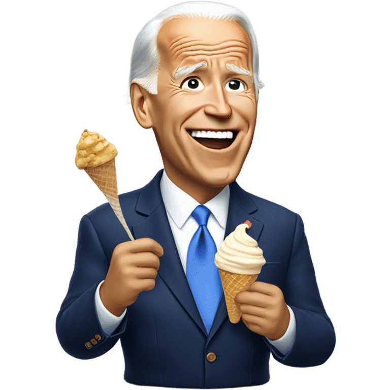 Joe Biden eating ice cream emoji