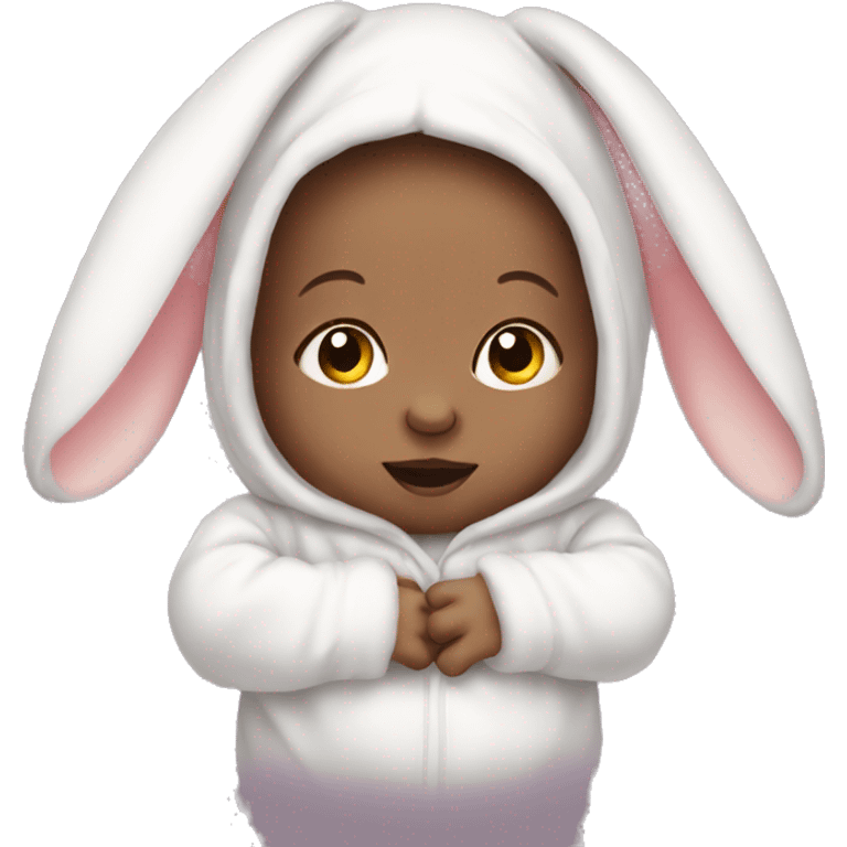 Newborn baby in bunny costume  emoji