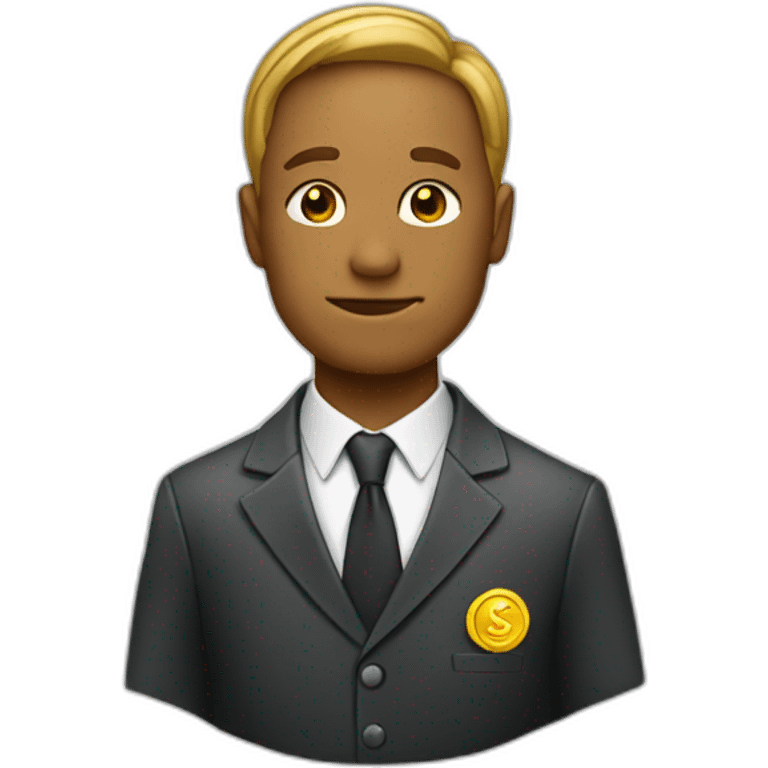 coin wearing suit emoji