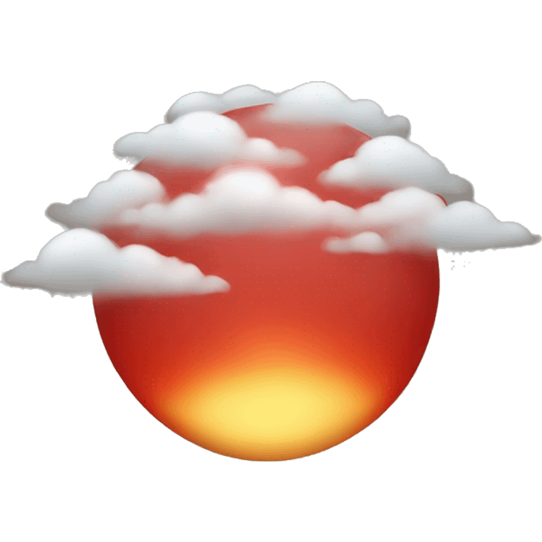 cloudy red sun emoji