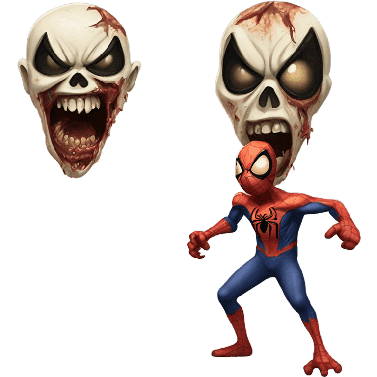 Zombie Spiderman angry Face  emoji