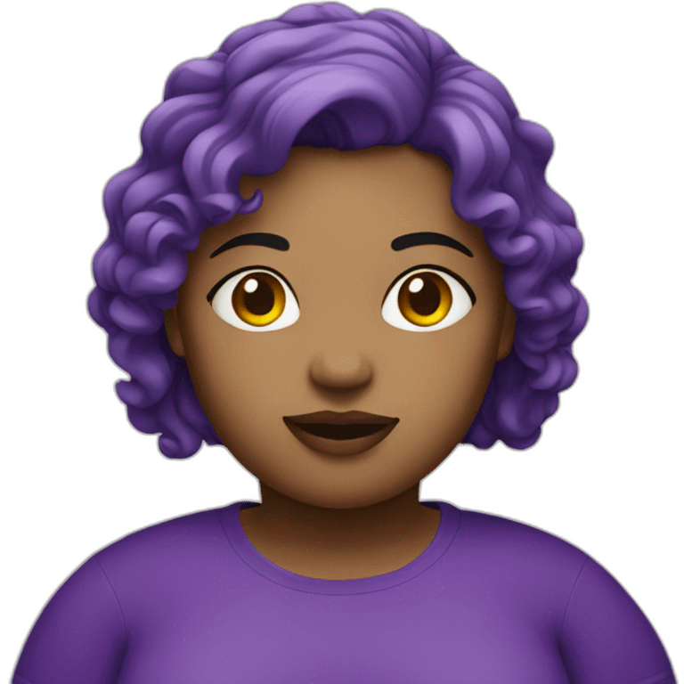 Chunky girl in purple emoji