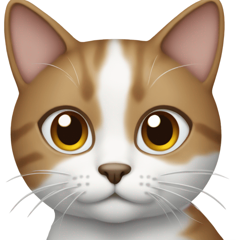 white and brown cat emoji