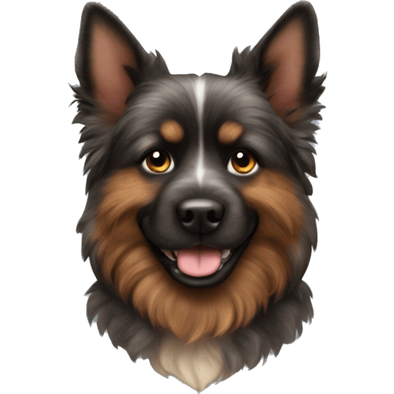 Brindle pointy ear dog fluffy emoji