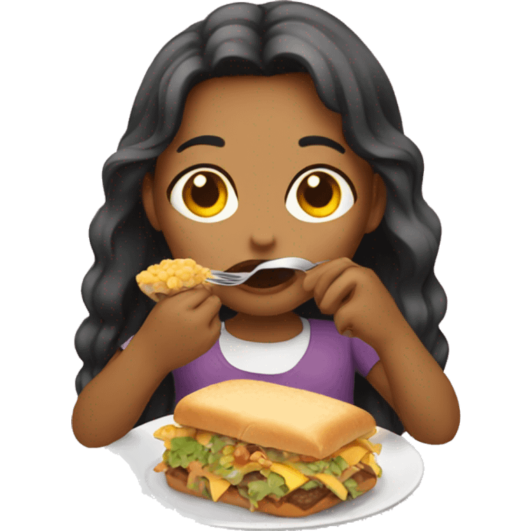 Girl eating  emoji