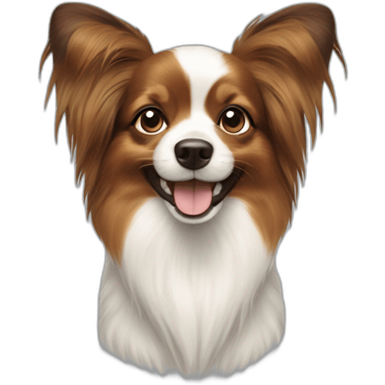 Papillon dog short hair smiling emoji