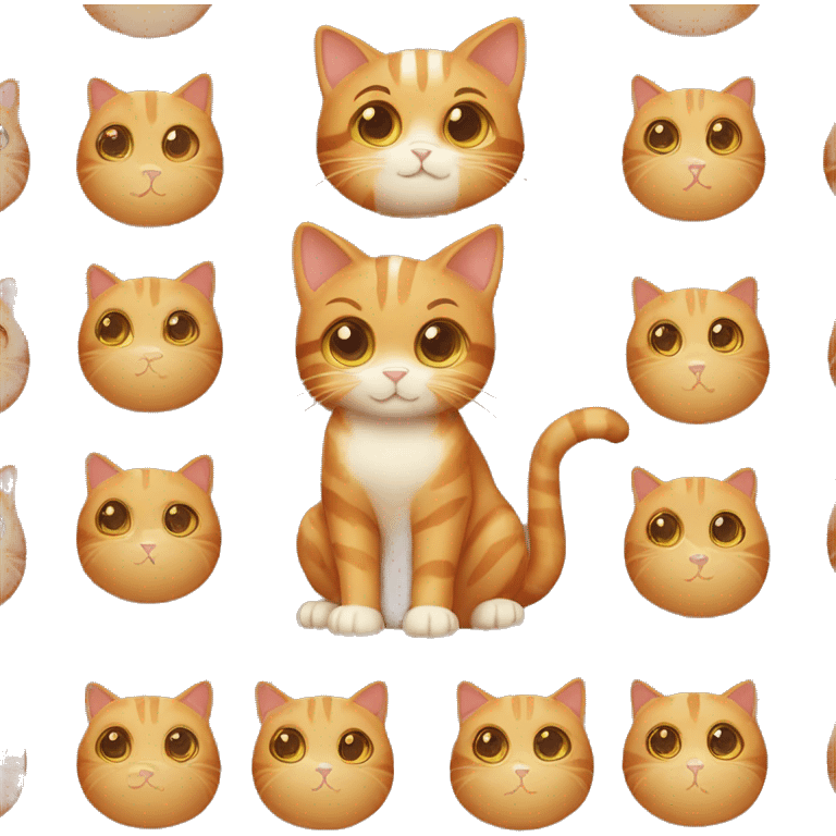 Ginger cat who likes caramel candies with brown hair and brown eyes girl emoji