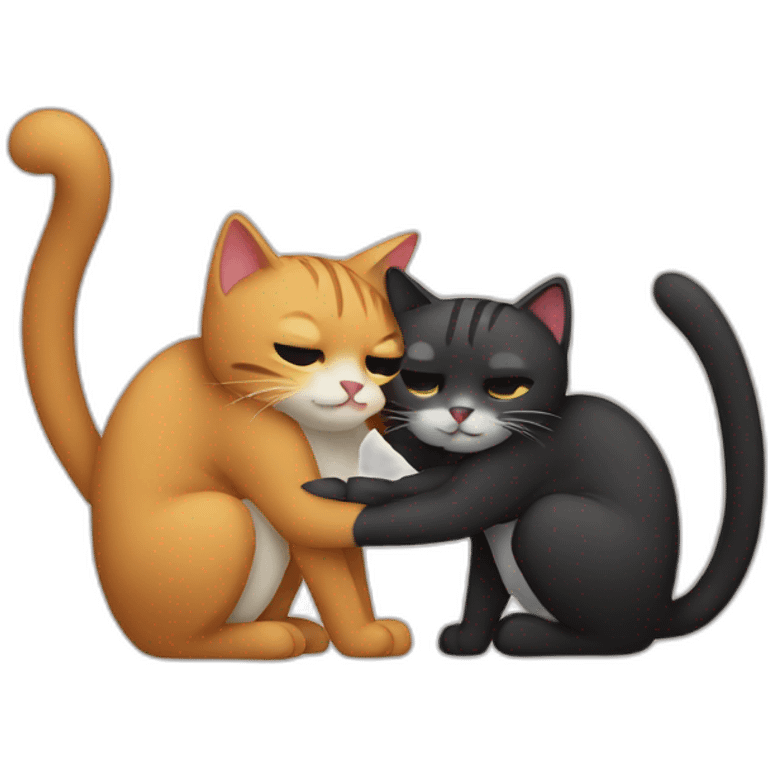 2 cats hugging emoji