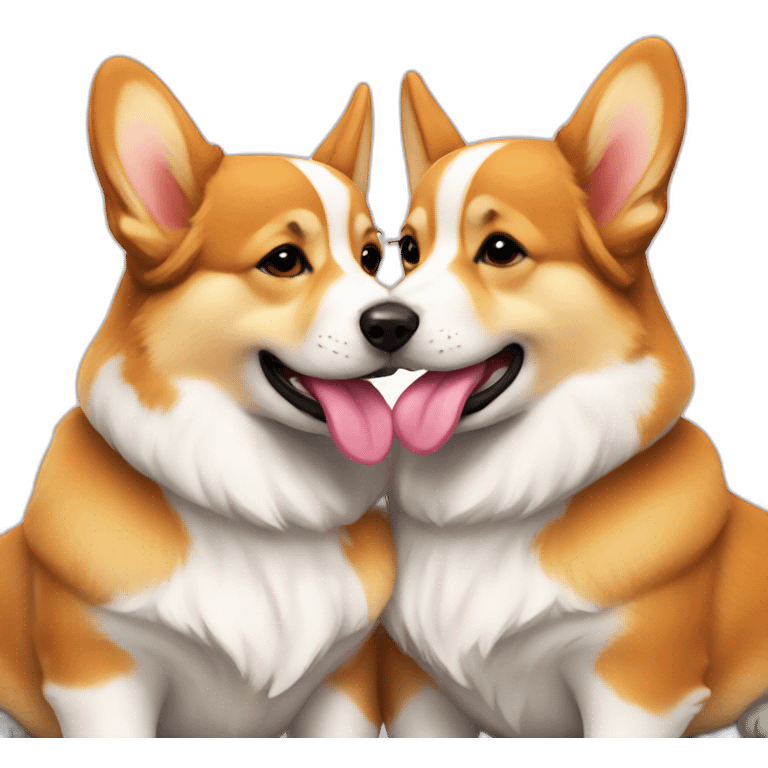 kissing corgis emoji