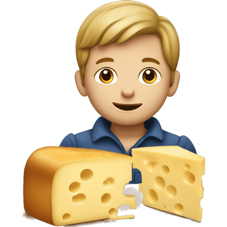 Dutch boy eating bread with cheese emoji