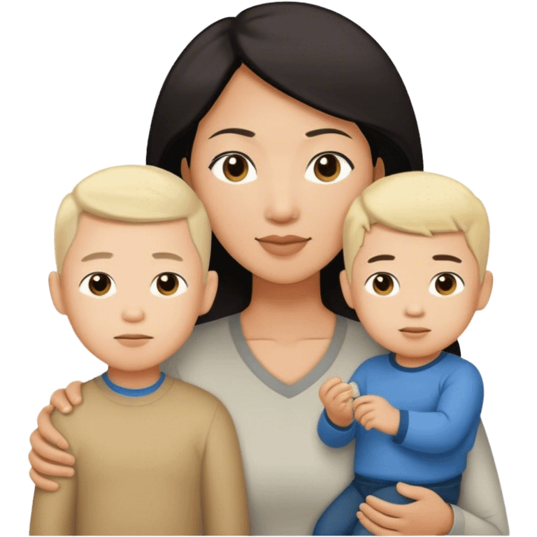 asian mom, white dad, and wasian boy child emoji