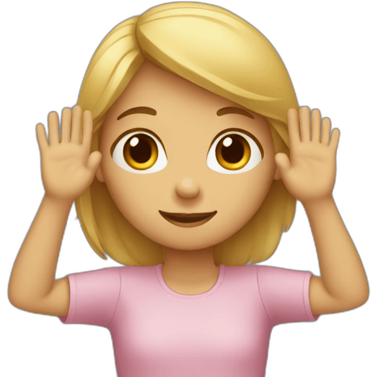 A girl holding her hand above her head emoji