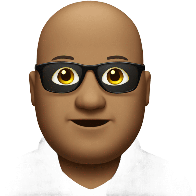 Fat bald man wearing sunglasses emoji