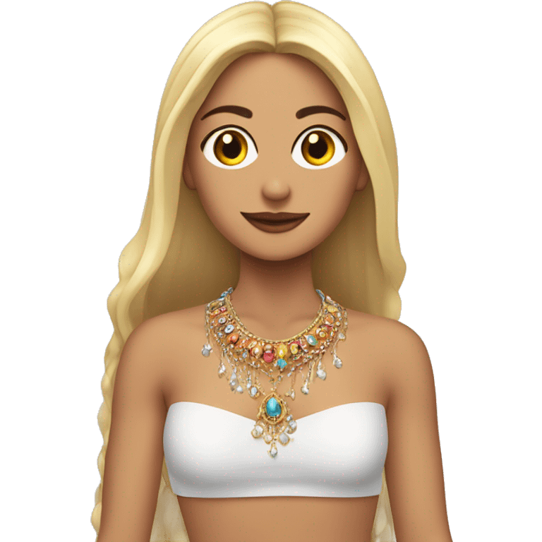 gitana rubia con joyas emoji