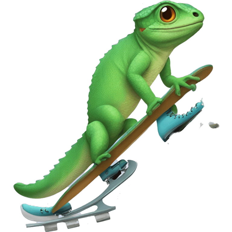 lizard with ice skates emoji