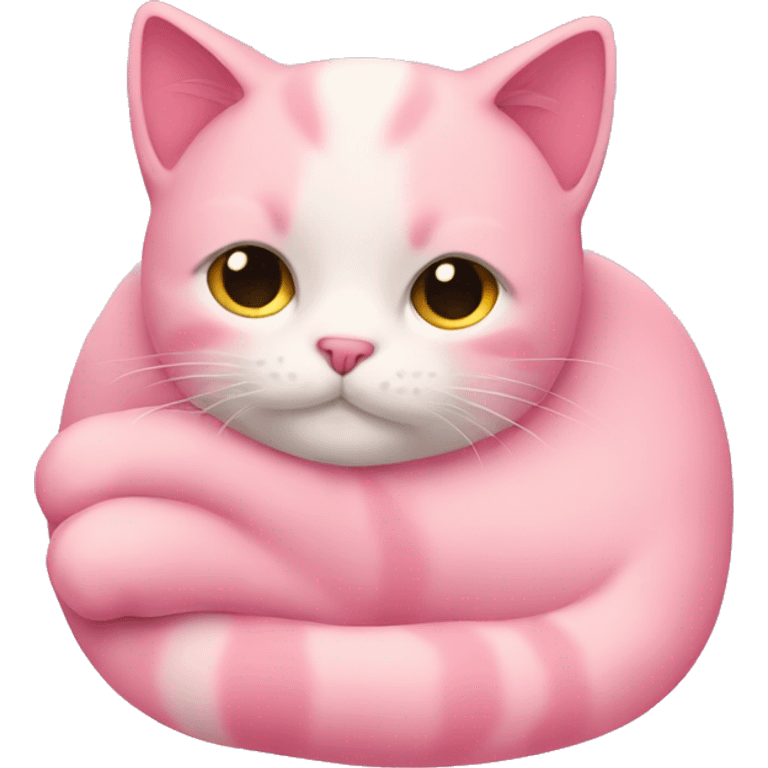  pink cuddling cat emoji