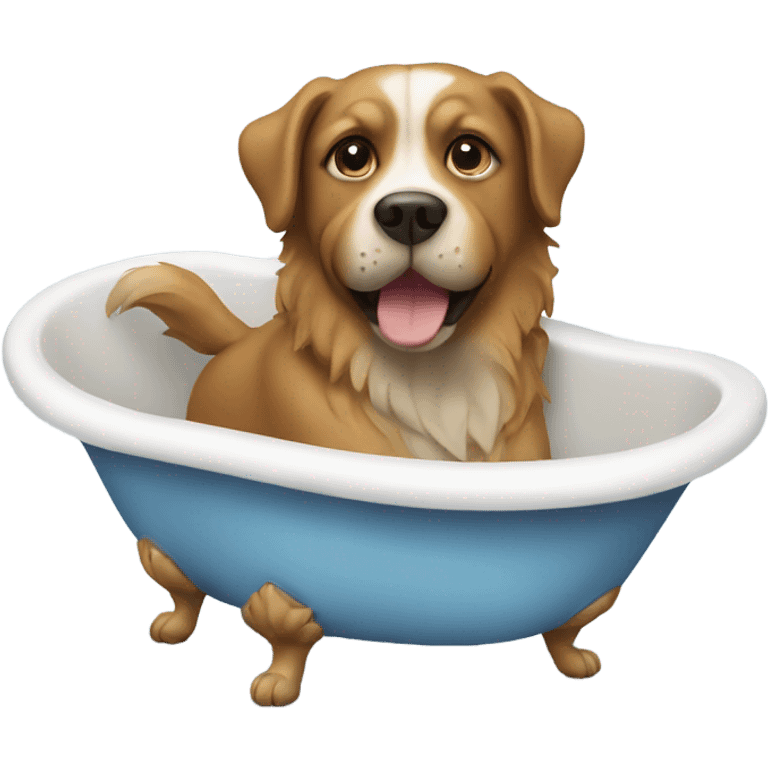 Dog in bath emoji