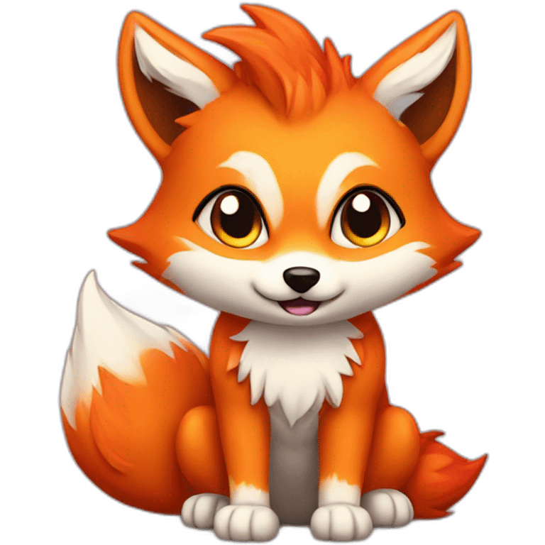 Fire fox cute emoji