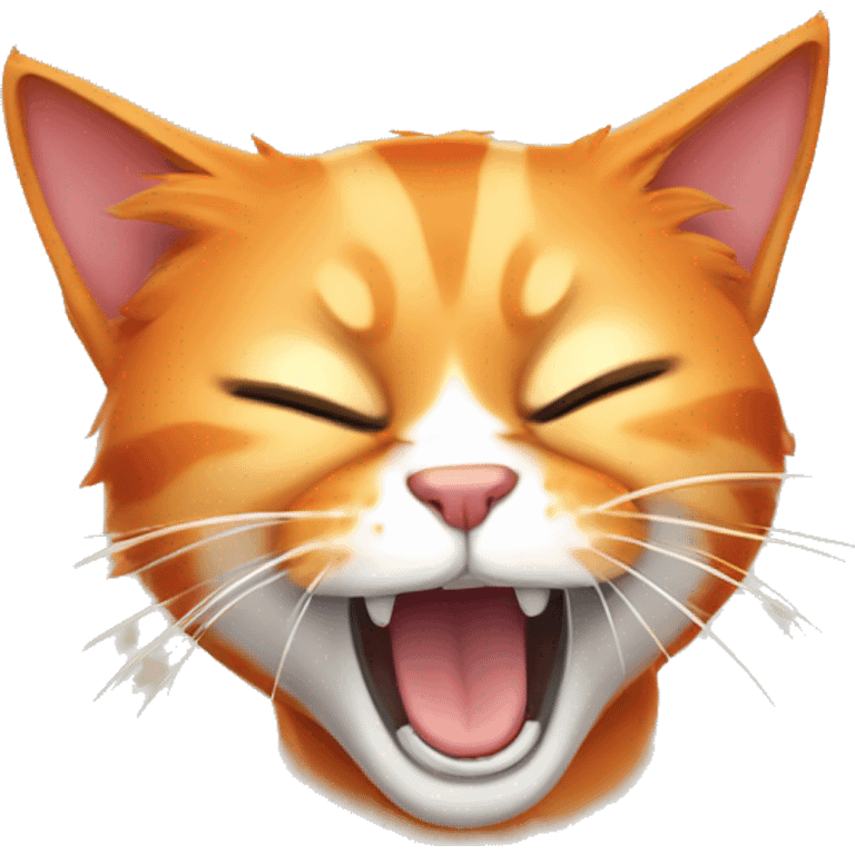 orange cat yawning emoji