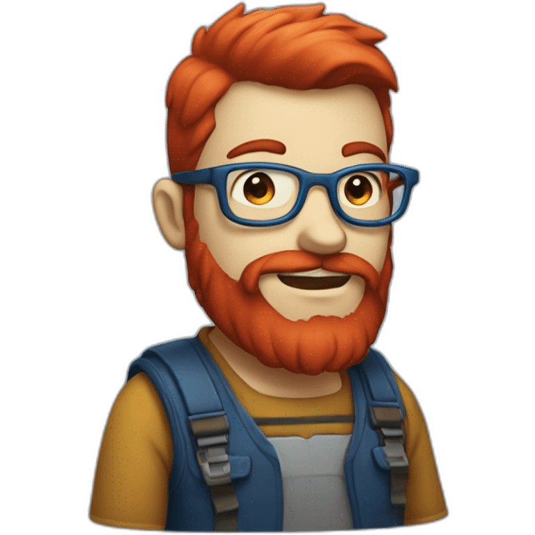 geek with red beard and blue skin emoji