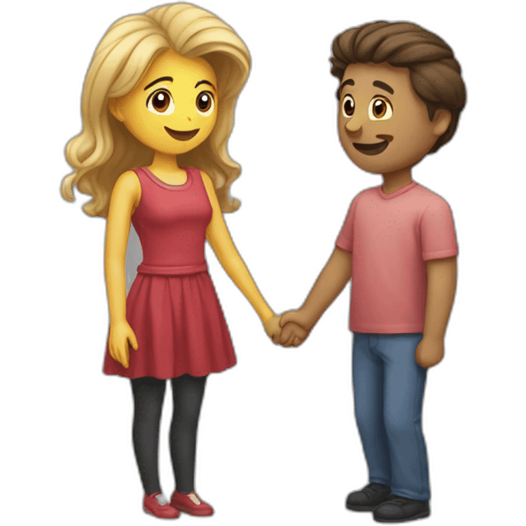 Un homme et une femme se font des bisous emoji