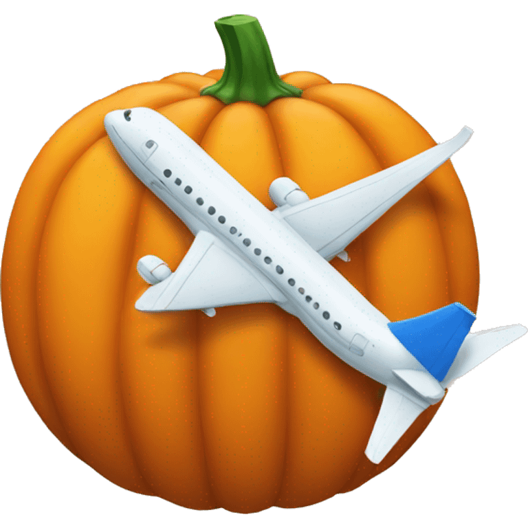 Plane shaped like a pumpkin emoji