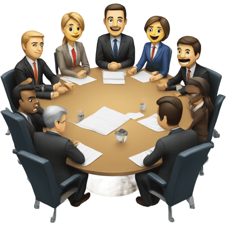 10 men and women work meeting at a table emoji