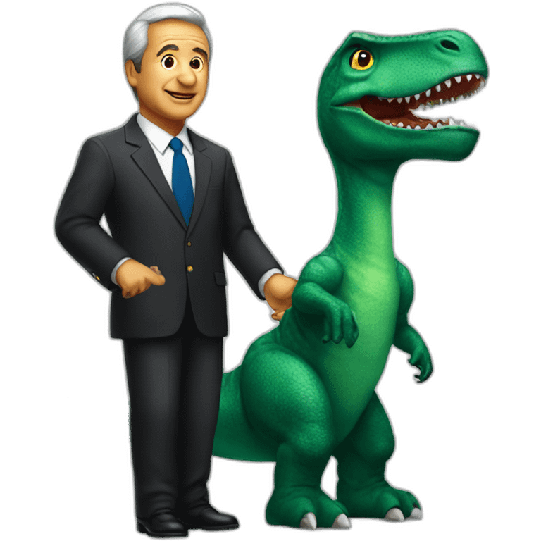 Brazilian president jair with a dinosaur emoji