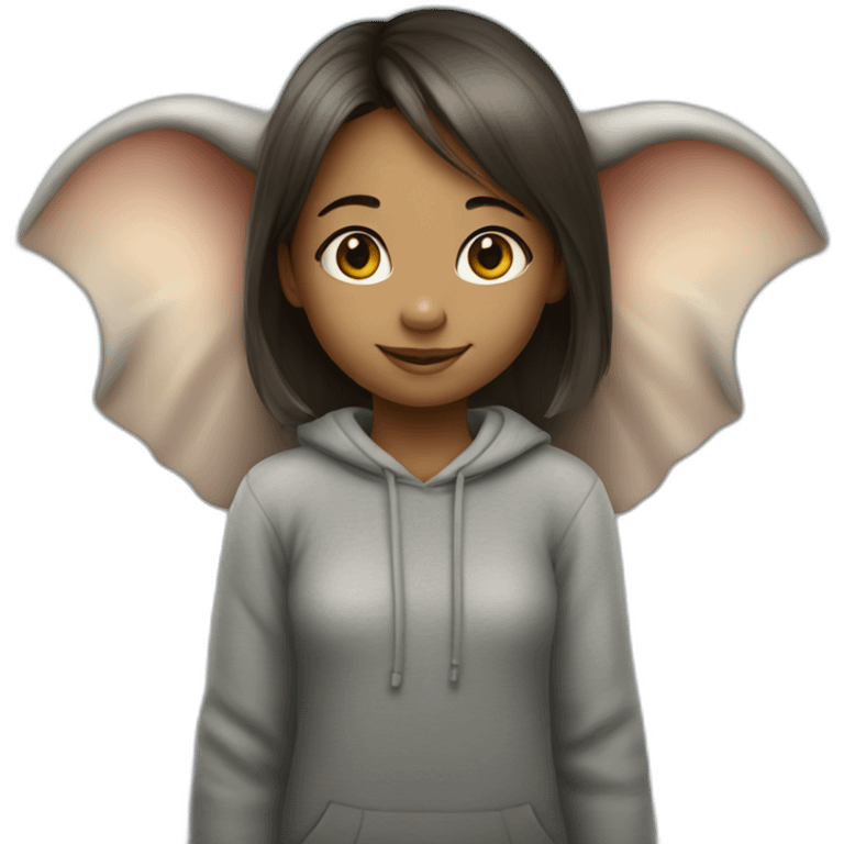 Young girl on elephant emoji