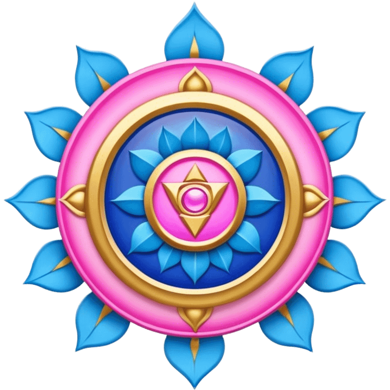 Vishuddha chakra is blue pink gold emoji