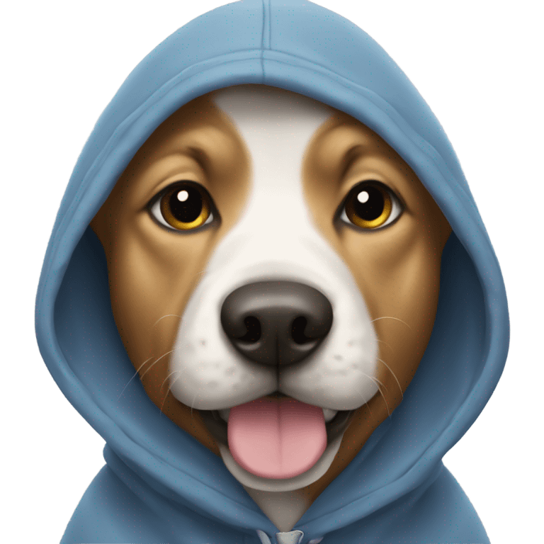 Dog wearing a hoodie emoji